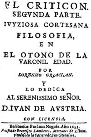 Publicación de la segunda parte de El Criticón de Baltasar Gracián