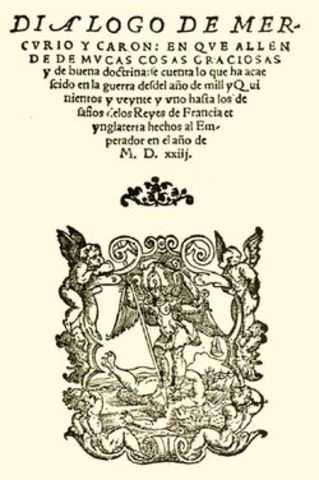 Publicaión de Dialogo de Mercurio y Carón de Alfonso Valdés