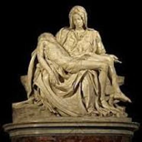 Michelangelo sculpts Pietà