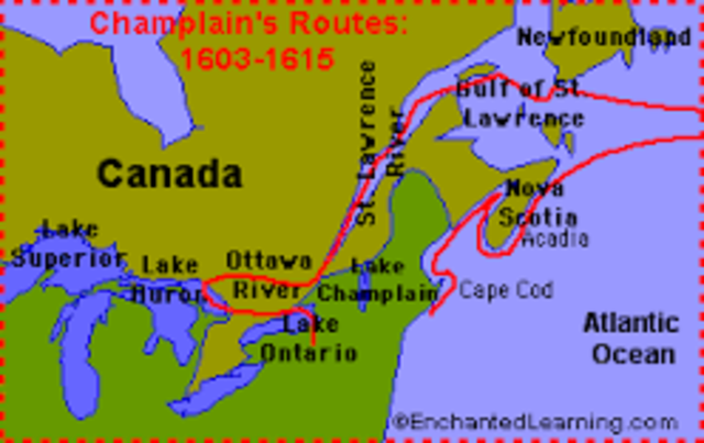 French explorer, Samuel de Champlain, founded the colony of Quebec.