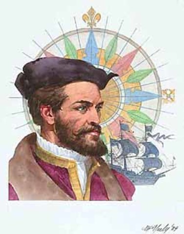 Jacques Cartier navigate the St. Lawrene river
