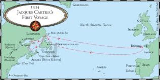 Jacques Cartier navigates St. Lawrence River