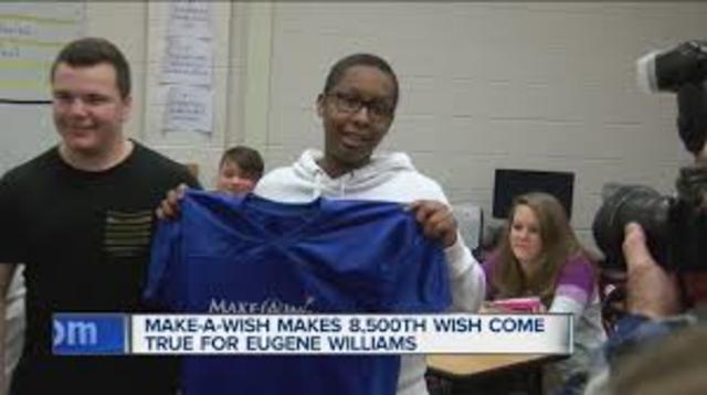 John Paul Serna, 12, makes the first Super Bowl wish and attends Super Bowl VXI in Pontiac, Mich. His wish receives national attention.