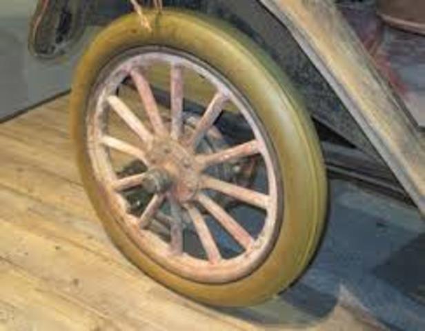 First Pneumatic car tire used