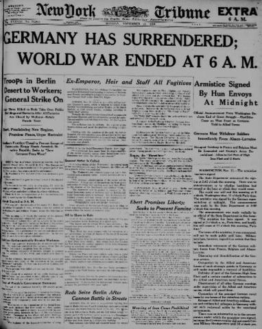 Germany Surrenders (Armistice - WWI Ends)