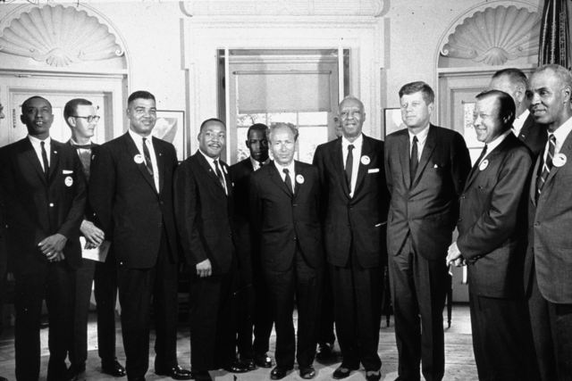 1963 All-American Team meets President John F. Kennedy