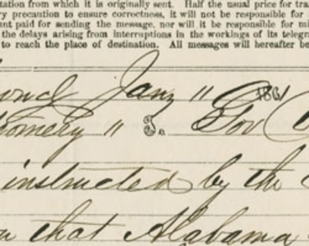 Alabama Secedes from the Union