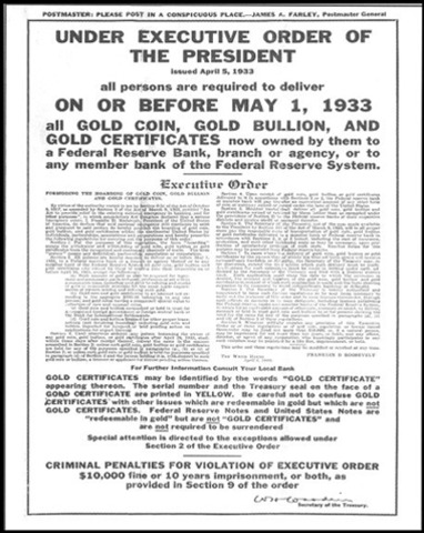 Congress passes Gold Reserve Act