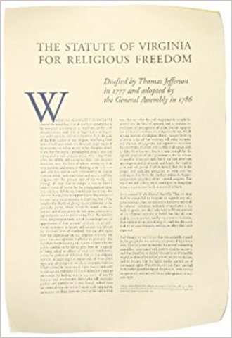 The Virginia Statute for Religious Freedoms