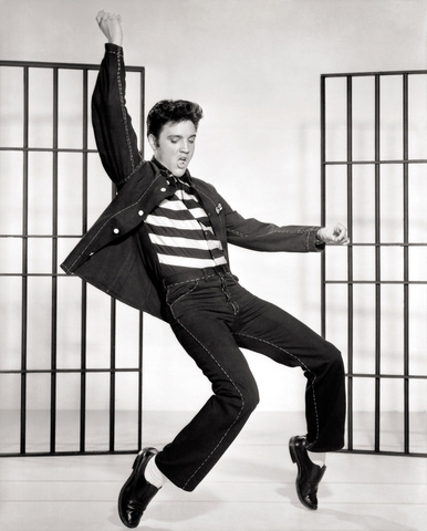 Elvis Presley and his famous dance the pelvic thrust.