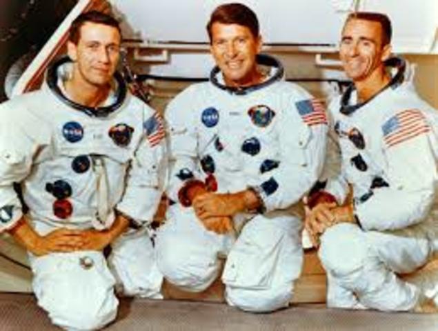 on the 11th of 1968 Apollo seven lifted off. they did not get to the moon but they got closer.