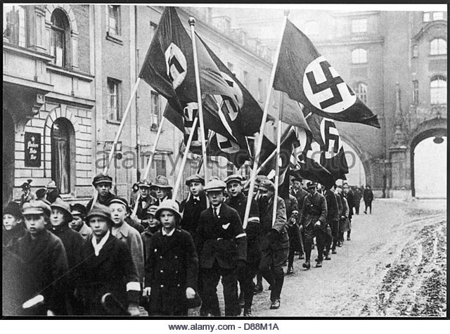 The red, black, & white Swastika flag flew over Paris