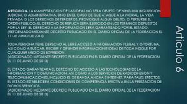 Nuevas reformas al artículo 6° Constitucional.