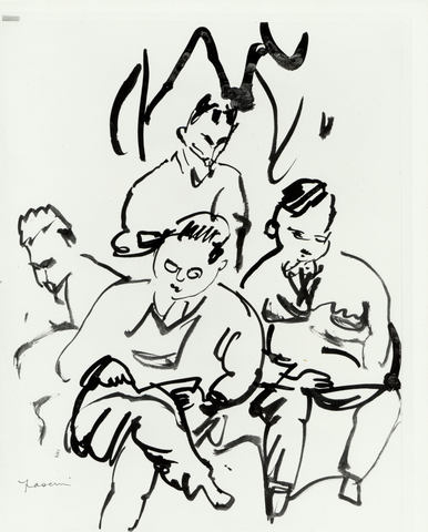 JULES PASCIN «Groupe d'hommes»