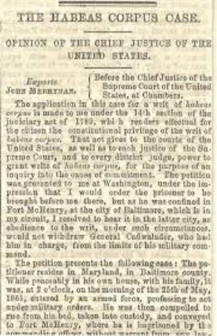 Suspension of Habeas Corpus