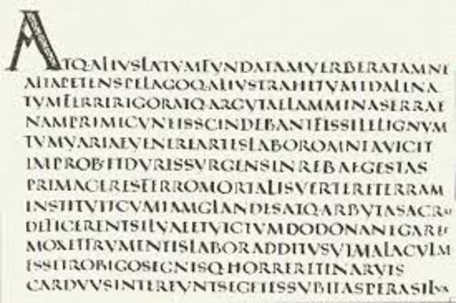 Escritura semiuncial.