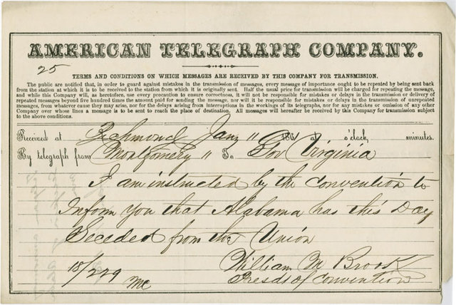 Alabama Secedes from the Union