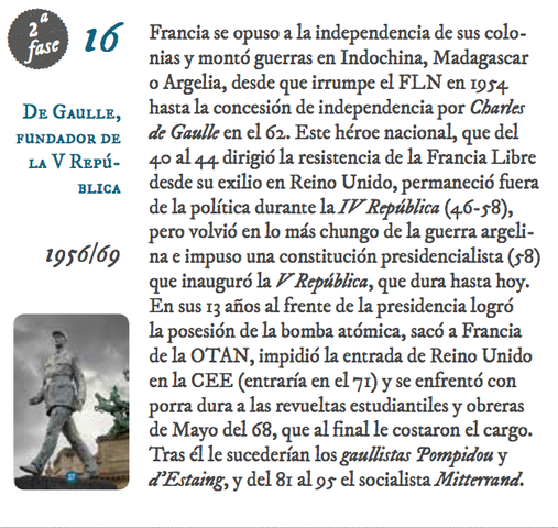16.  De Gaulle, fundador de la V República francesa (1956-69)