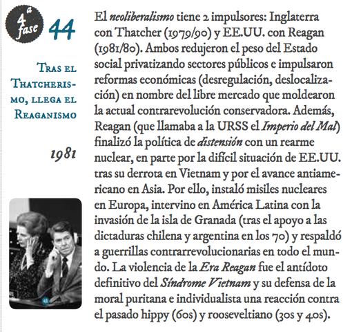 44. Tras el Thatcherismo, llega el Reaganismo