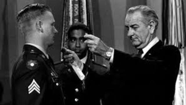 Forrest receives medal of honor and LBJ