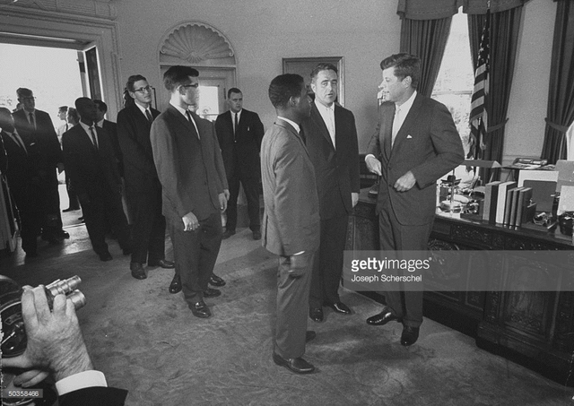 all american team meets president JFK