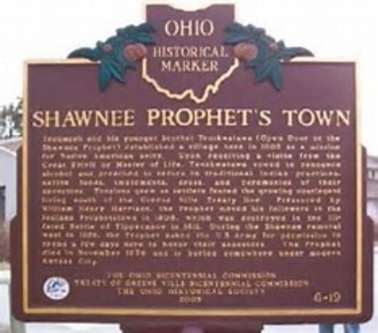 Tecumseh & Tenskwatawa Settle in Prophet Town