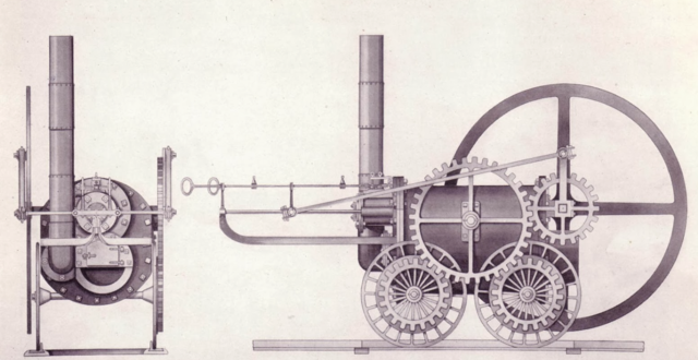 Máquina de vapor con condensador separado