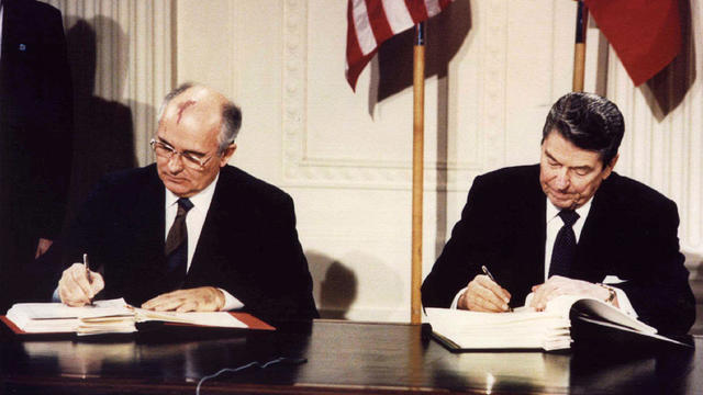 The Signing of the INF by Reagan and Gorbachev