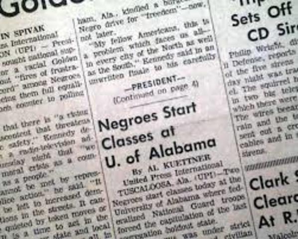 University of Alabama Desegregated