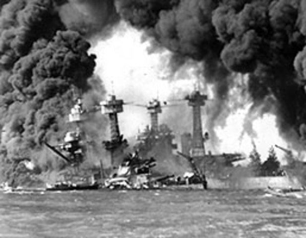 Japan anfaller Pearl Harbor, USA går nu in i kriget