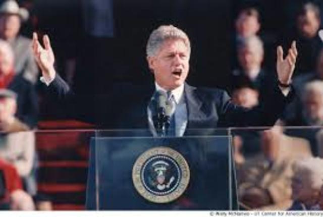 Bill Clinton is inaugurated to his second-term
