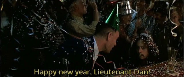 Forrest and Lt. Dan Celebrate New Year's in New York City.
