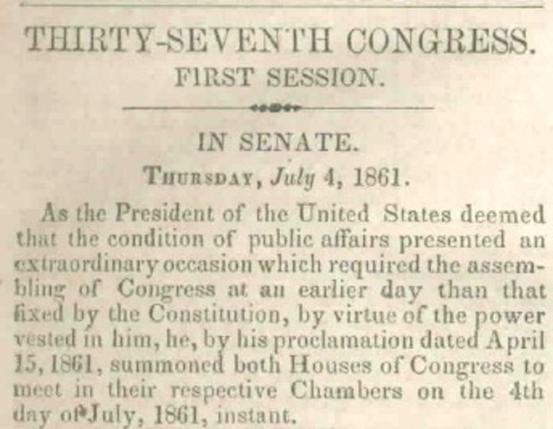 President Lincoln Issues Proclamation