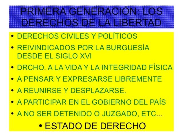 Derechos humanos de primera generación