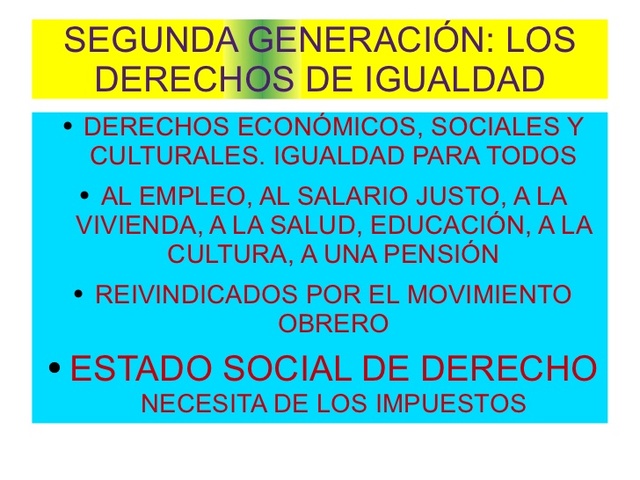 Derechos humanos de segunda generación