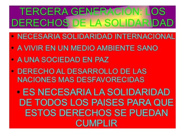 Derechos humanos de tercera generación