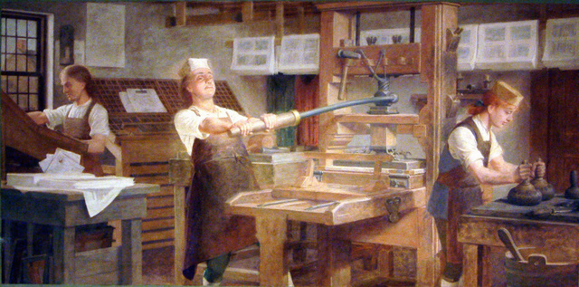 Franklin became an apprentice for his older brother (James)