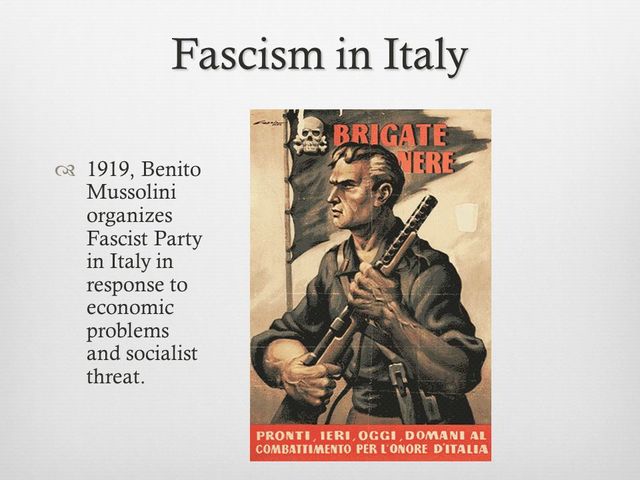 Mussolini organizes fascist party in italy