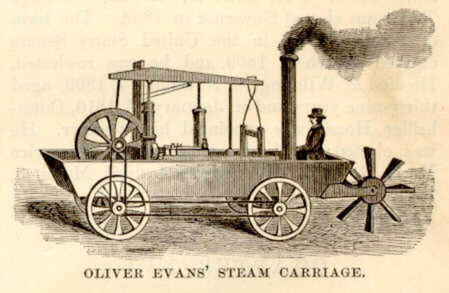 Oliver Evans invented a high-pressure steam engine