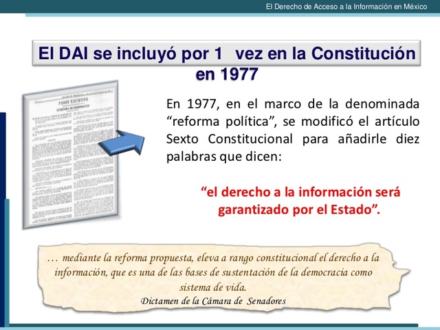 El DAI se incluyó por 1a. vez en la constitucion
