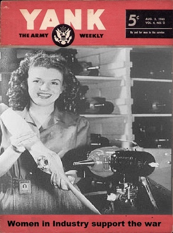 La rivista Yank (rivista dell'esercito) fa un servizio fotograficodelle ragazze che lavoravano in fabbrica