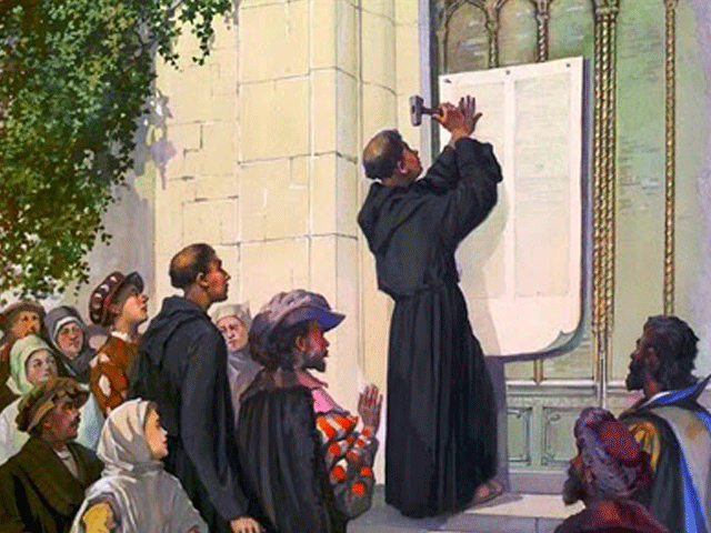 Luther writes his 95 thesis