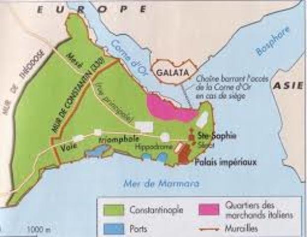 Constantinopla: Toma de la ciudad por los turcos y fin del Imperio Romano de Oriente.
