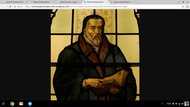 William Tyndale publishes the first New Testament translation in English