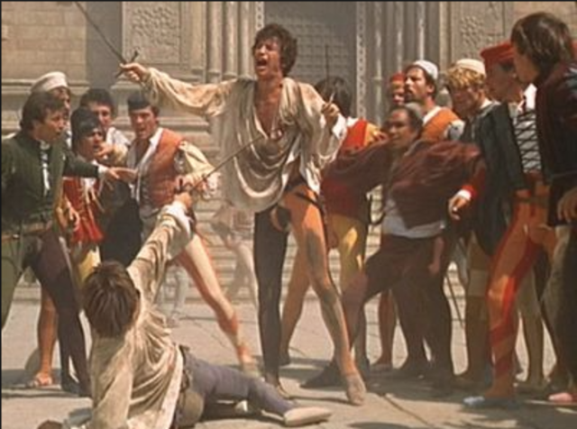 Romeo goes to tell Mercutio and Benvolio of his recent marriage. But the Capulets ruin it of course, so Tybalt will pay.
