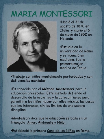 MARIA MONTESSORI