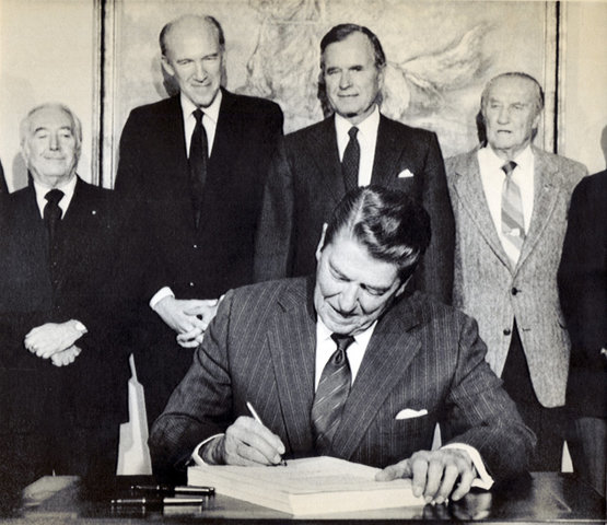 President Reagan signs Executive Order 12287