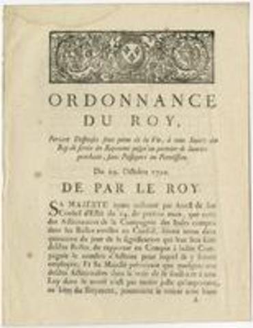 Printing in France forbidden without royal permission