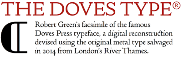 Sports from the lost Dove Press type located on the banks of the River Thames
