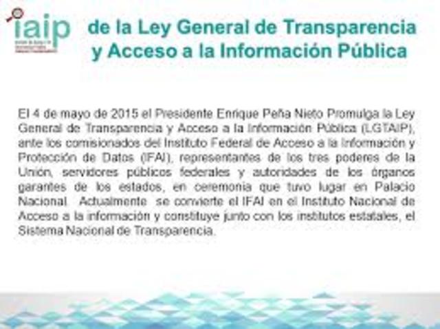 Promulgación de la Ley General de Transparencia y Acceso a la Información Pública